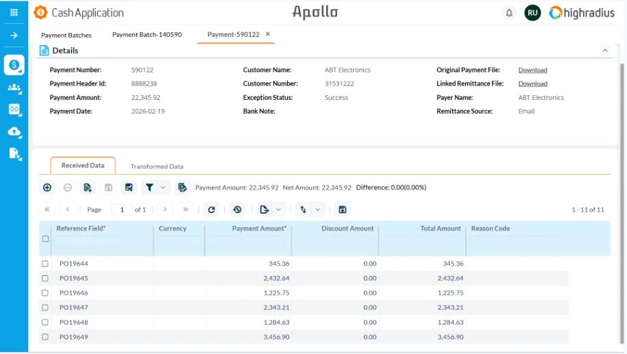 Payment Invoice Matching
