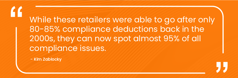 CPG industry expert highlights that retailers can now spot 95% of compliance issues.