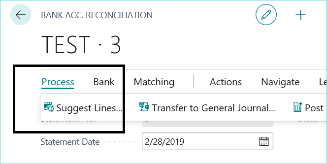 Business Central 365 Bank Reconciliation screenshot 2