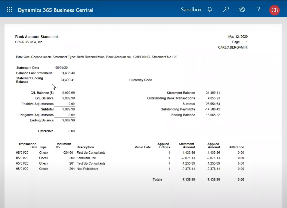 Business Central 365 Bank Reconciliation screenshot 7