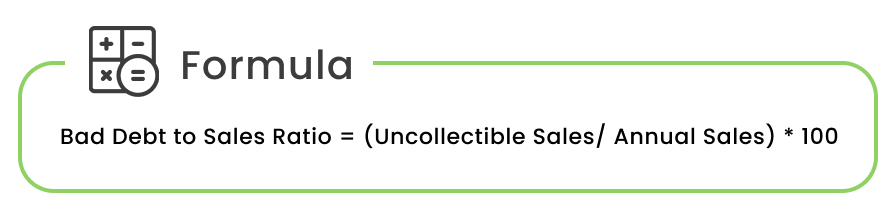 Bad debt to sales ratio