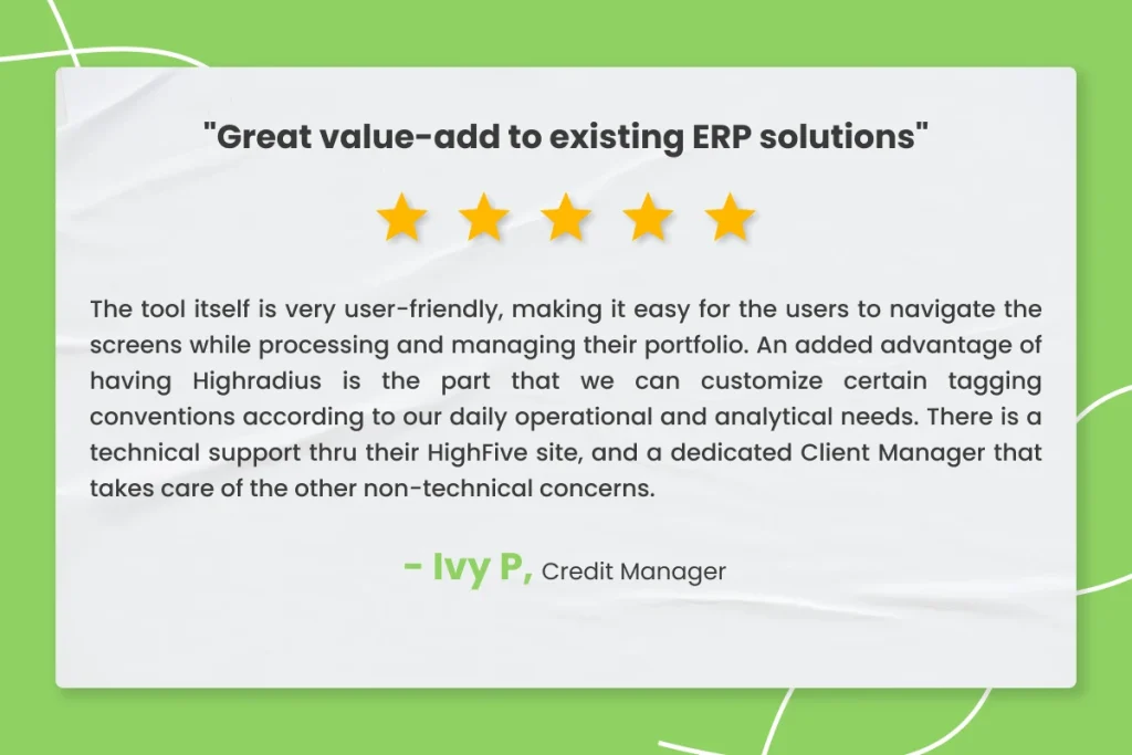 Ivy Credit Manager on HighRadius