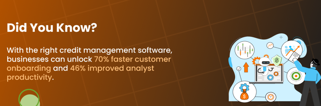 with the right credit management software in o2c, businesses can unlock 70% faster customer onboarding and 46% improved analyst productivity