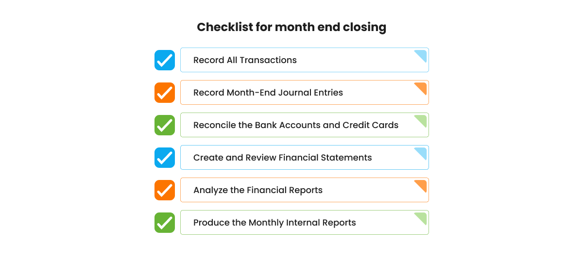 checklist for month end closing