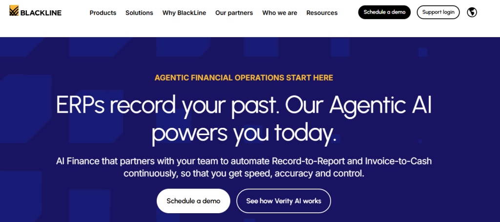 BlackLine financial close management platform interface displaying enterprise balance sheet reconciliation and audit trails.