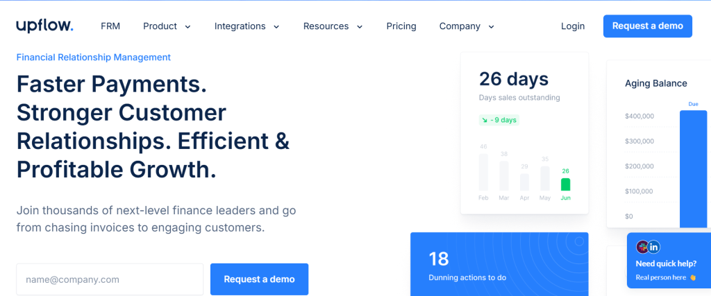 Upflow; Quadient alternative accounts receivable software