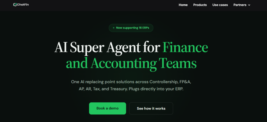 ChatFin conversational financial close helper interface showing text-based ledger data queries for startup accounting.